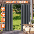 Patio Outdoor Curtain Waterproof Thermal Insulated Double Grommets Sun Block Windproof Window Curtains For Garden Drapes Porch