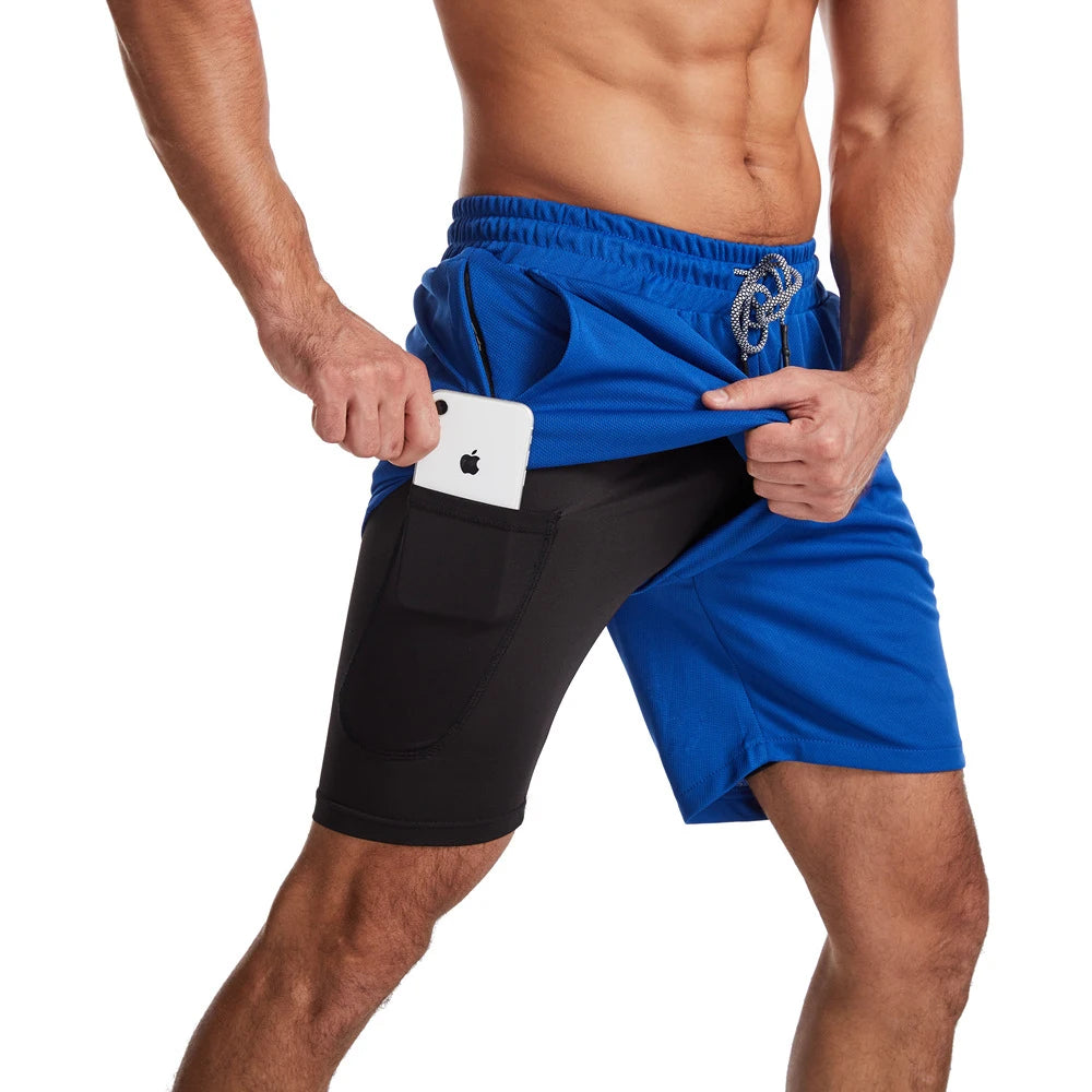 2025 Newest Running Shorts Men 2 in 1 Training Gym Shorts Fitness Men Joggers Jogging Summer Sports Shorts Workout Short Pants