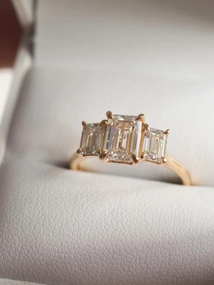 925 Sterling Silver Gorgeous Shiny Rectangle Zircon Ring For Women Engagement Wedding Romantic Luxury High Quality Fine Jewelry