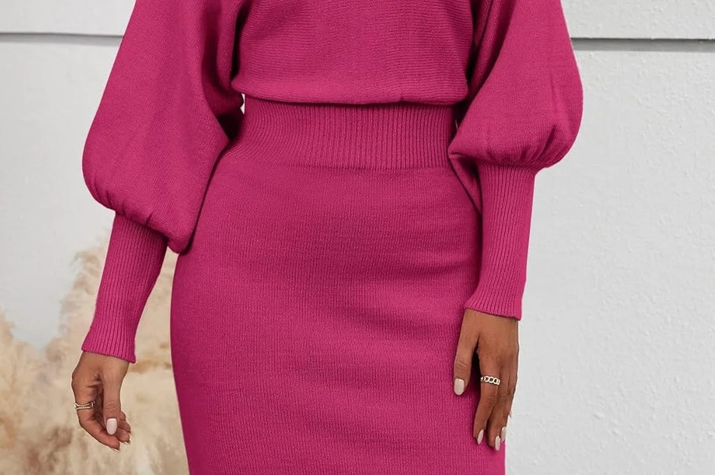 Women Knit Dress Sweater Long Sleeve Round Neck Slim Fit Dresses Tight Waist Thick Warm Vestidos Elegant Lady Skinny Autumn