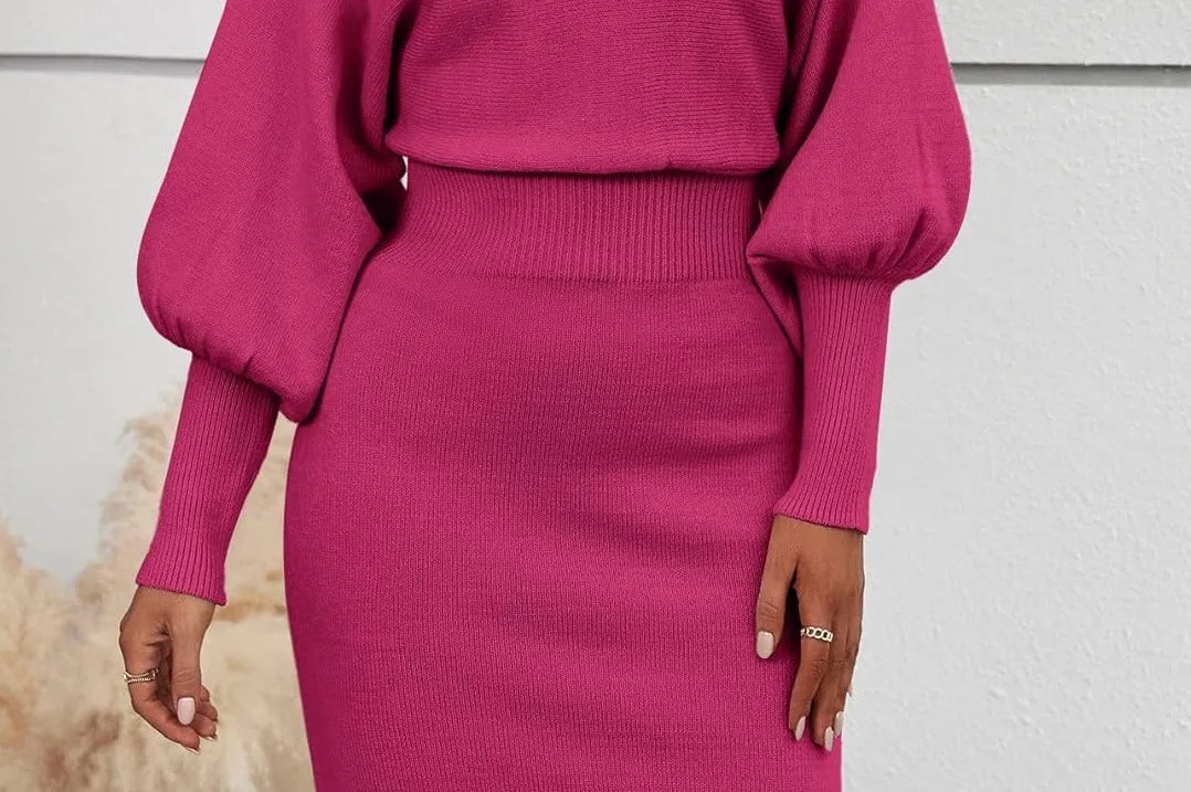 Women Knit Dress Sweater Long Sleeve Round Neck Slim Fit Dresses Tight Waist Thick Warm Vestidos Elegant Lady Skinny Autumn