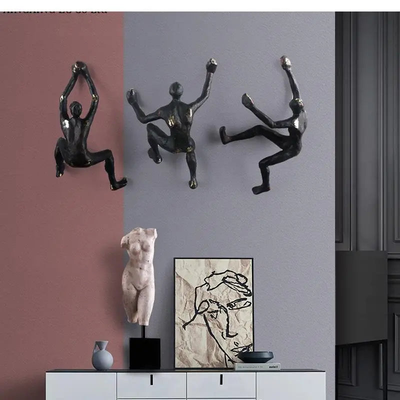 Retro Rock Climbing Character Wall Decoration Pendant Nordic Modern Living Room Bar Background Crafts