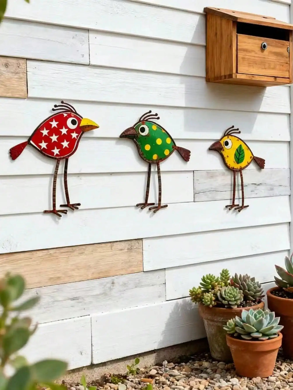 Bohemian-style Iron Bird Courtyard Wall Decoration, Suitable for Wall, Fence Decoration, Outdoor Garden Decoration