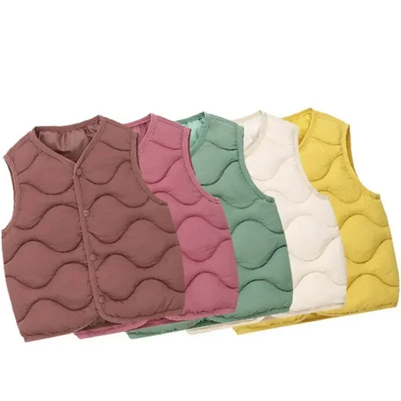 2025 Winter Outdoor Clothes For Children Vests & Vests Winter Kids Boy Girl Clothes Outerwear Infant Life Jacket Waistcost