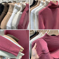 Women's Turtleneck Sweater Winter Long Sleeve with Velvet Lining Warm Knitting Pullover Woman Solid Thickened Bottoming Jumpers