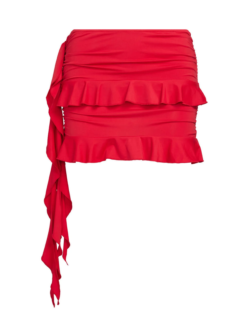 Women Summer Skirts Outfits Solid Color Tie-Up Shoulder Sleeveless Tank Tops Ruffles Mini Skirts 2 Pieces Clothes Set