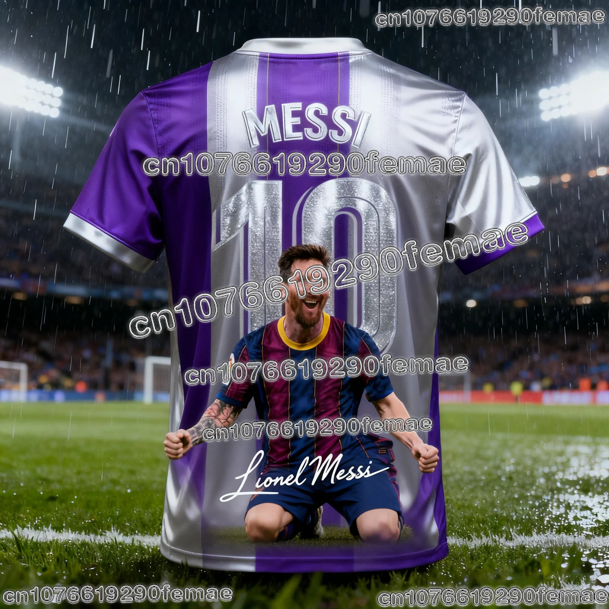 MESSI #10 2026 AI Football Jersey Fan Edition Training Tee for Kids and Adults Comfortable and Breathable Summer Sportswear