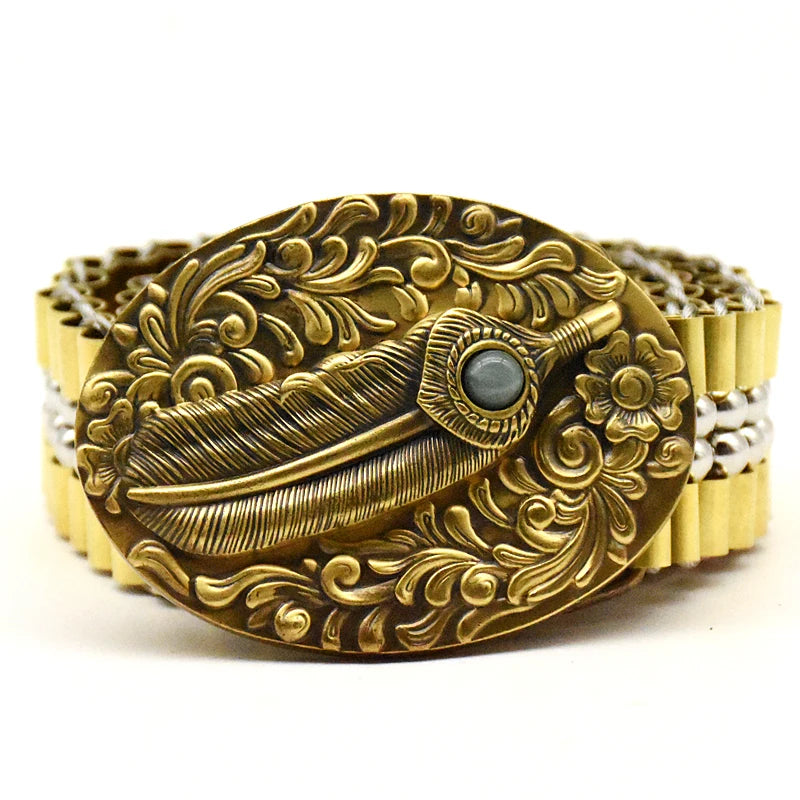 Men's Belt Army Style Combat Belts Pure copper belt Handmade Luxury Metal Jeans fashion belts Quick Release Tactical Belt