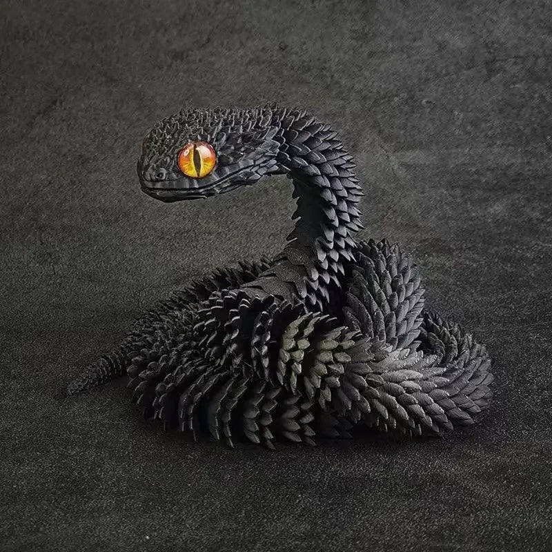 3D Printed Snake Movable Joint Simulation Snake Figurine Creative Home Office Desktop Ornament