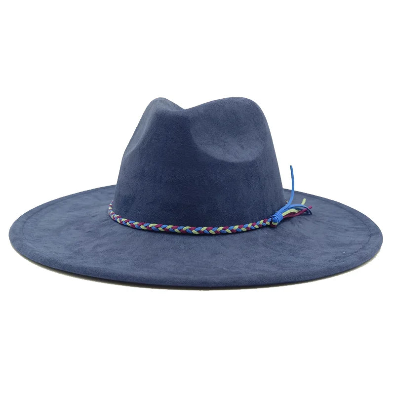 Gorras Para Hombres Three styles Suede Hat Water drop hat 9.5cm Wide Brim Fedora Hat Women's Autumn and Winter Felt Jazz Hat