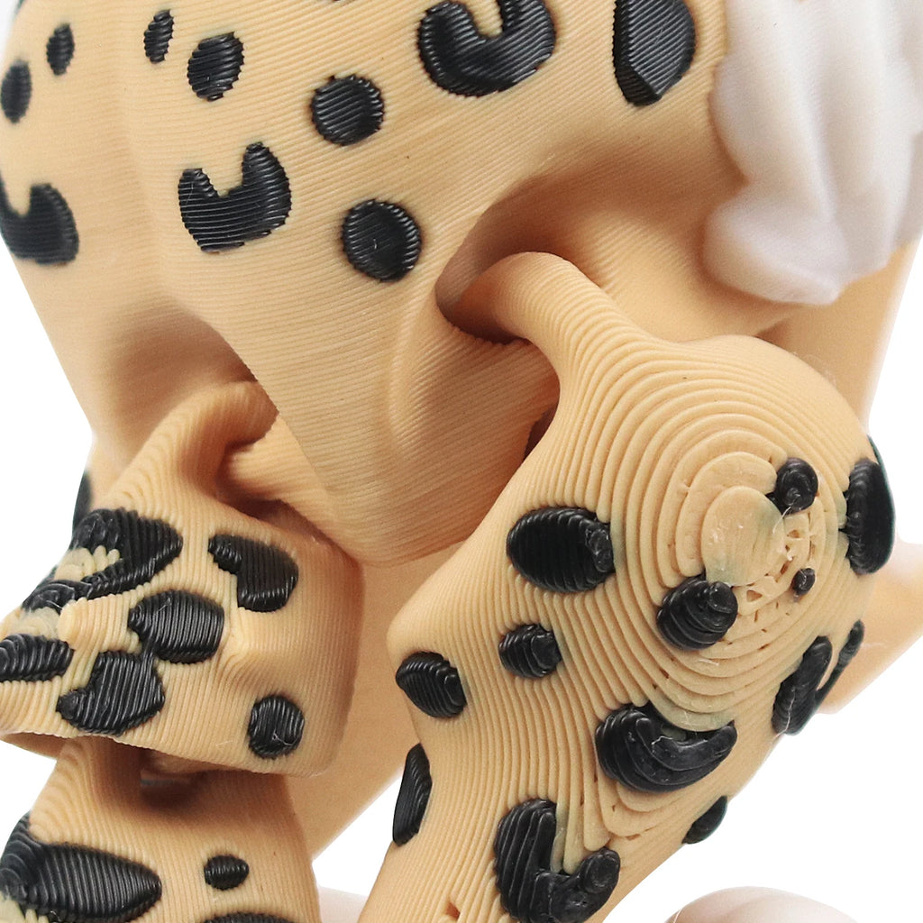 3D printed cheetah, integrated articulated simulation animal model, creative multi-color desktop decoration, creative trendy pla