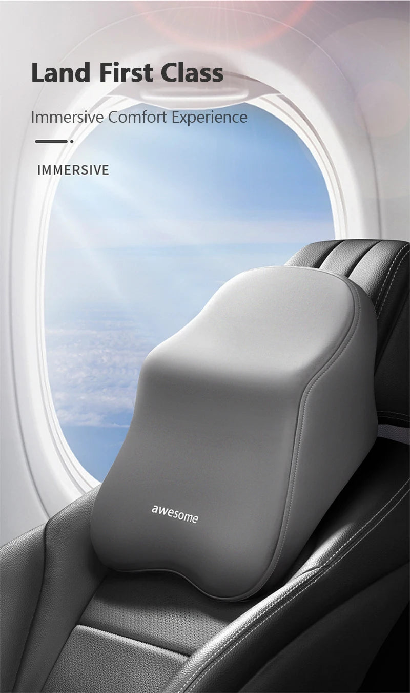 Car Lumbar Back Support Headrest Neck Pillow Memory Foam Lumbar Pillow Universal Soft Neck Pillows Cushion Car Seat Cushion