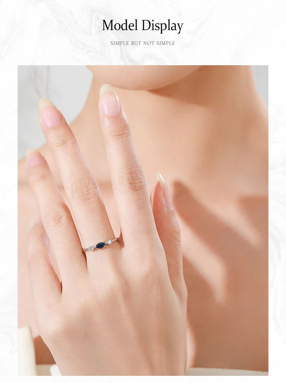 Ailmay 925 Sterling Silver Simple Stackable Blue Zircon Ring For Women's Daily Wear, Parties, And Gift Giving