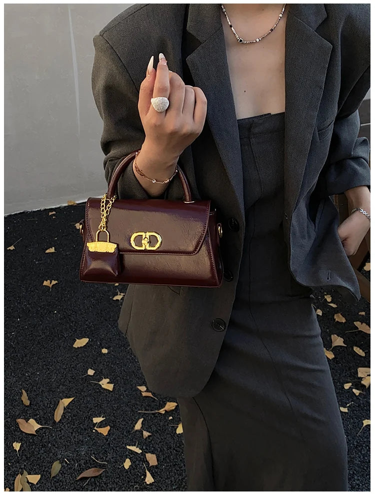 Famous Designer Leather Shoulder Bag For Women - Classic Elegant Handbag Messenger Bag Ladies Luxury Brand
