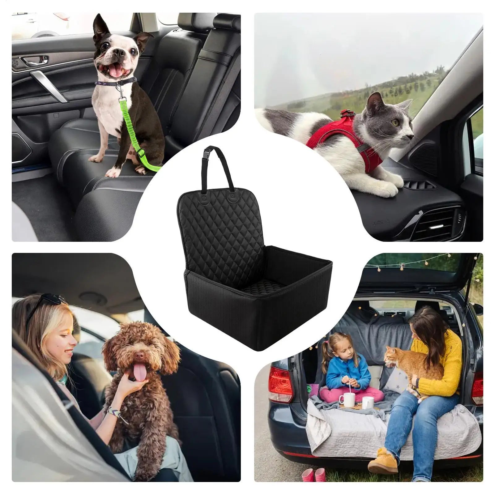 Car Seat for Dogs Large Waterproof Pet Seat Cover for Cars Booster Cushion Protector Carrier for Bed Barrier Backseat Truck Cat