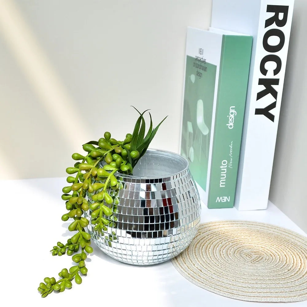 Silver Mirror Glass Decor Vase