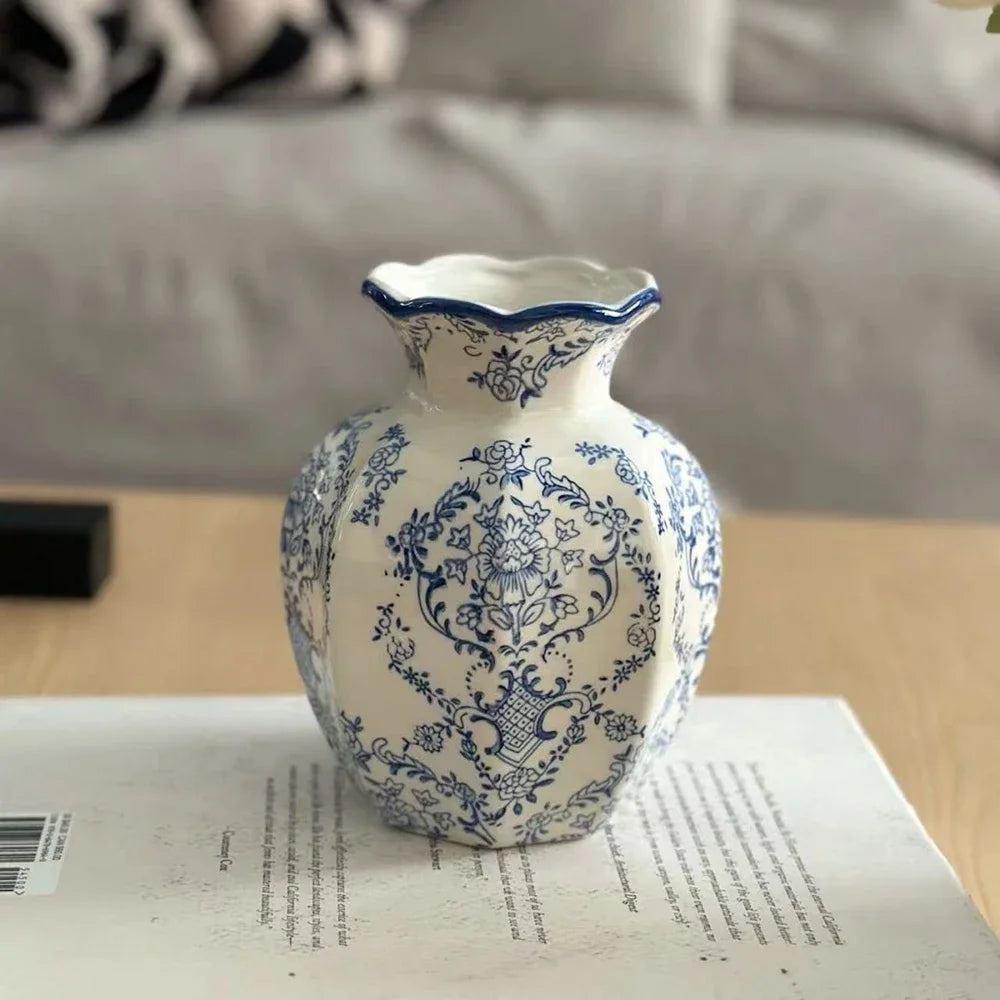 Hand-Painted Vase Blue White Porcelain Vase