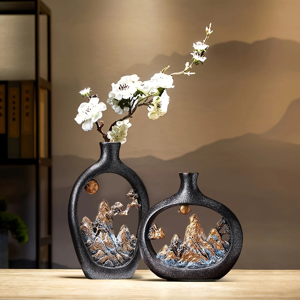 1PC Landscape Retro Decoration - Modern Desktop Vase Display