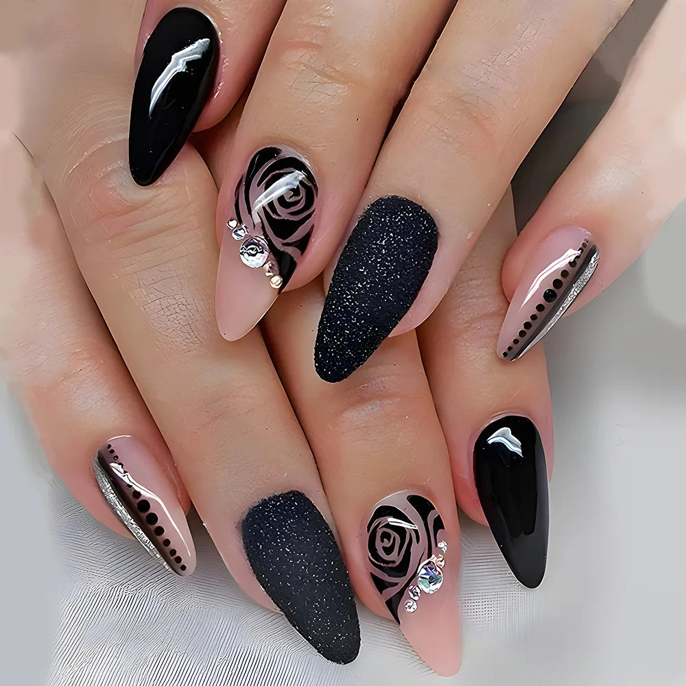 Gothic Bat Press-On Nails | 24pcs Reusable Acrylic | Halloween & Everyday