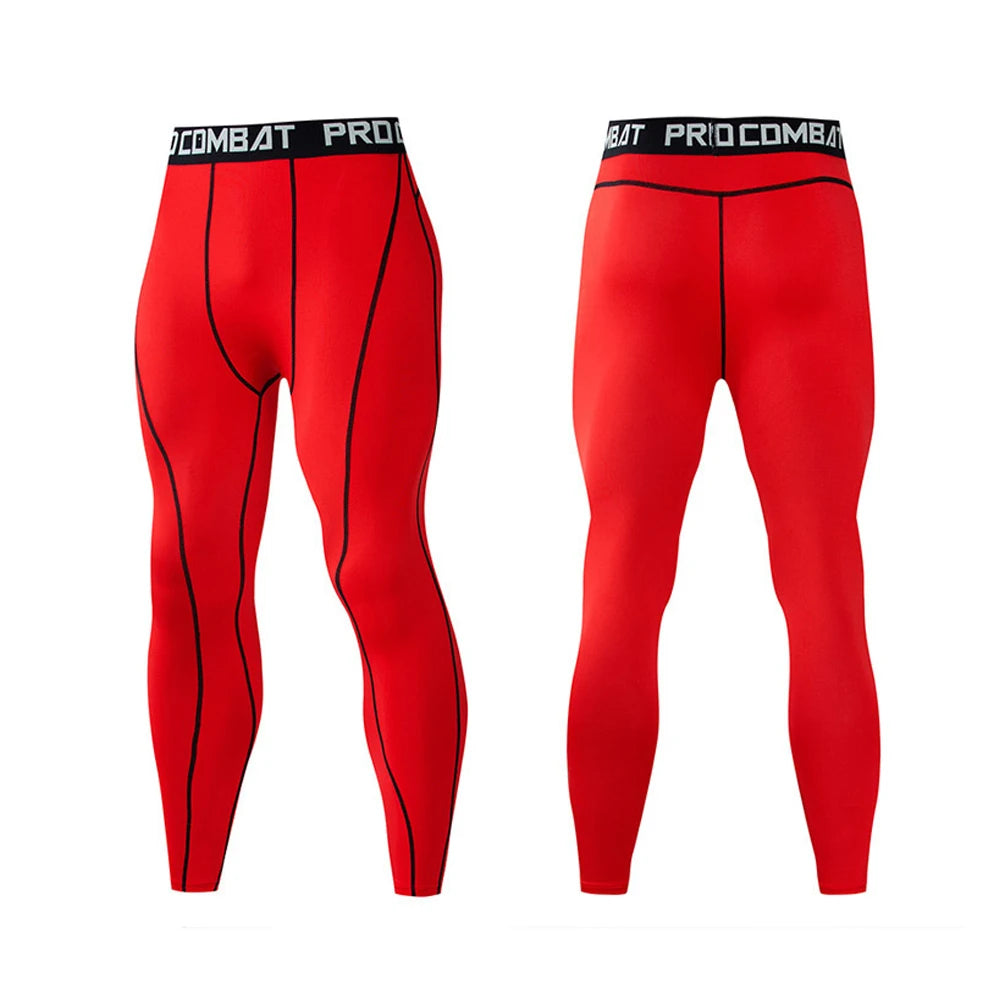 Men Compression Tight Leggings Running Sports Male Gym Fitness Jogging Pants Quick Dry Trousers Workout Training Yoga Bottoms