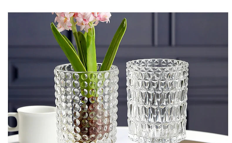 Embossed Vase Glass Crystal Net Red French High-quality