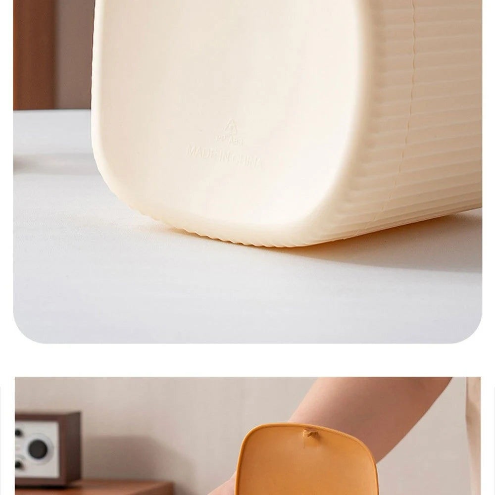 Mini Desktop Trash Can with Lid Garbage Waste Bin Organizer Bedroom Office Desk Storage Box Made Durable Plastic Home Supplies