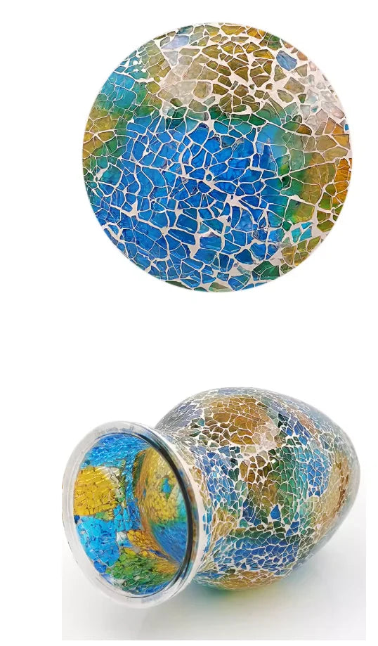 Bohemian Mosaic Glass Vases