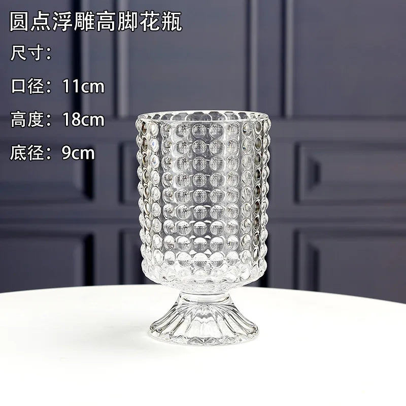 Embossed Vase Glass Crystal Net Red French High-quality