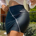 Skirts for Women 2024 Summer Fashion Zipper Design High Waist Skinny Plain Daily Mini Skirt Woman Clothing