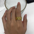 316L Stainless Steel Rings For Women Geometric Heart Wide Ring Adjustable Open Ring Fashion Jewelry Valentine's Day Gift