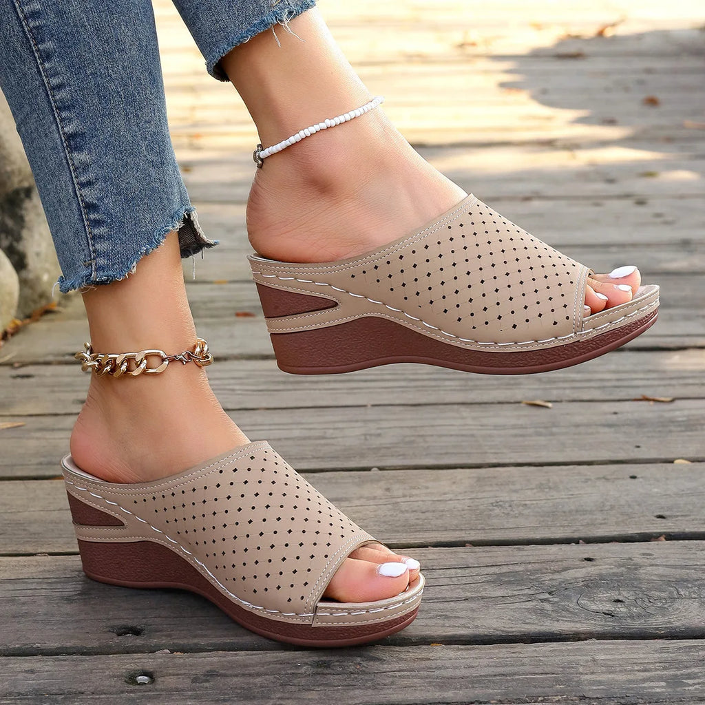 Sandals For Women Summer Dressy Women Shoes Thick Soled Wedge Sandals Fashionable One Foot Bohemian Beach Sandales Femmes