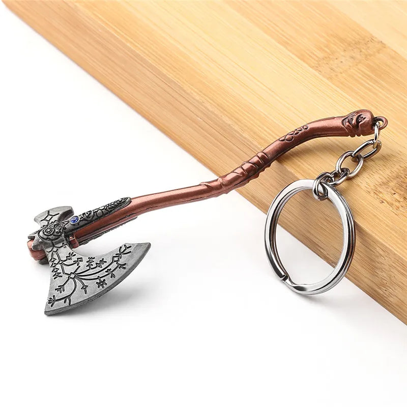 God of War Kratos Axe Key Chain Guardian Shield Sword Pendant Keychain for Women Men Fans Car Keyring Jewelry