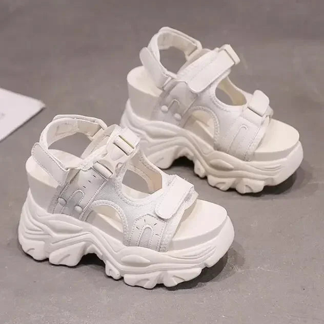 Brand Chunky Platform Sandals Women 10.5CM High Heels Sexy Open-toed Sandals Wedge Increased Shoes Ladies Beach Summer Sandalia