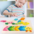 Wooden Puzzles for Kids,  Number Puzzle,  Dinosaur Puzzles and Animal ,Traffic,Characte Jigsaw Toys for Boy Girl Ideal Gift, 1-6