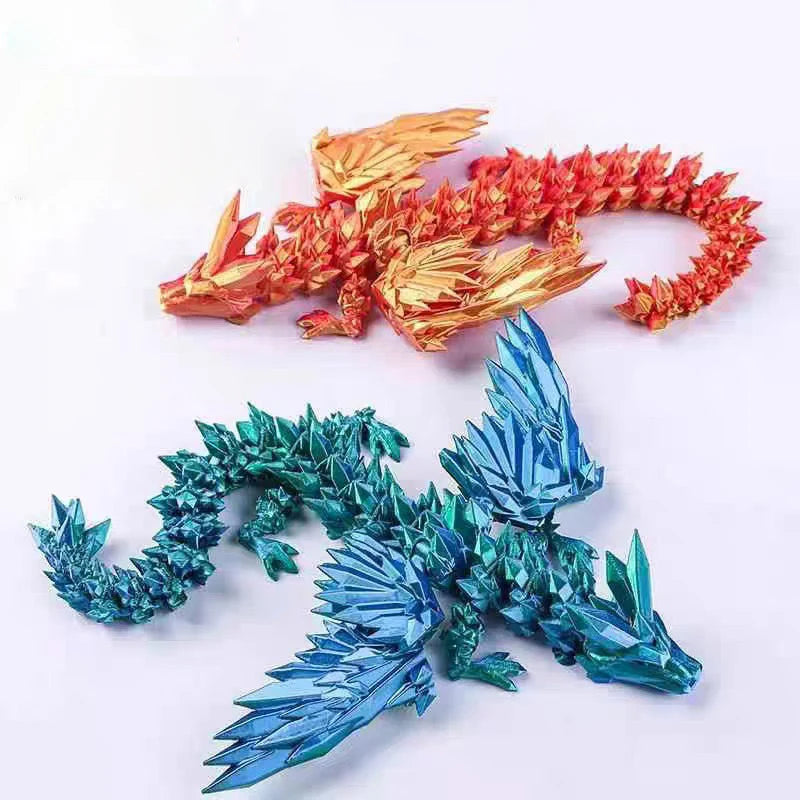 3D Printed Dinosaur Movable Echinosaurus Figurine Dragons Bone Model Desktop Craft Ornament Creative Novelty Gifts for Kids