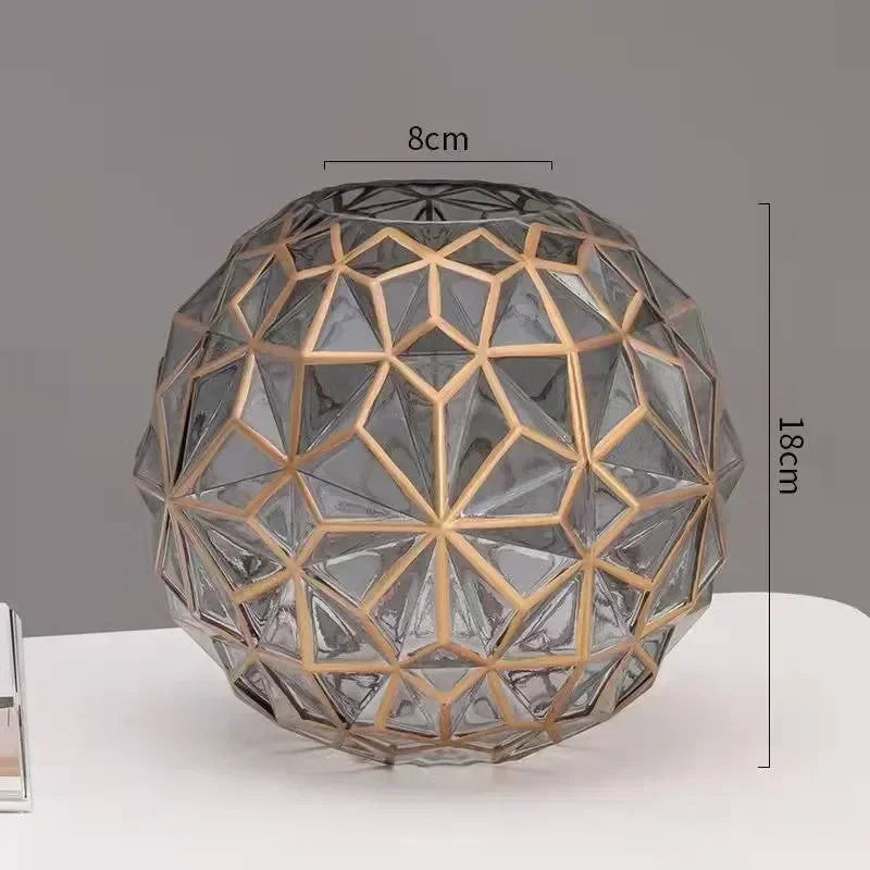 Light Luxury Nordic Glass Vase Living Room Decoration
