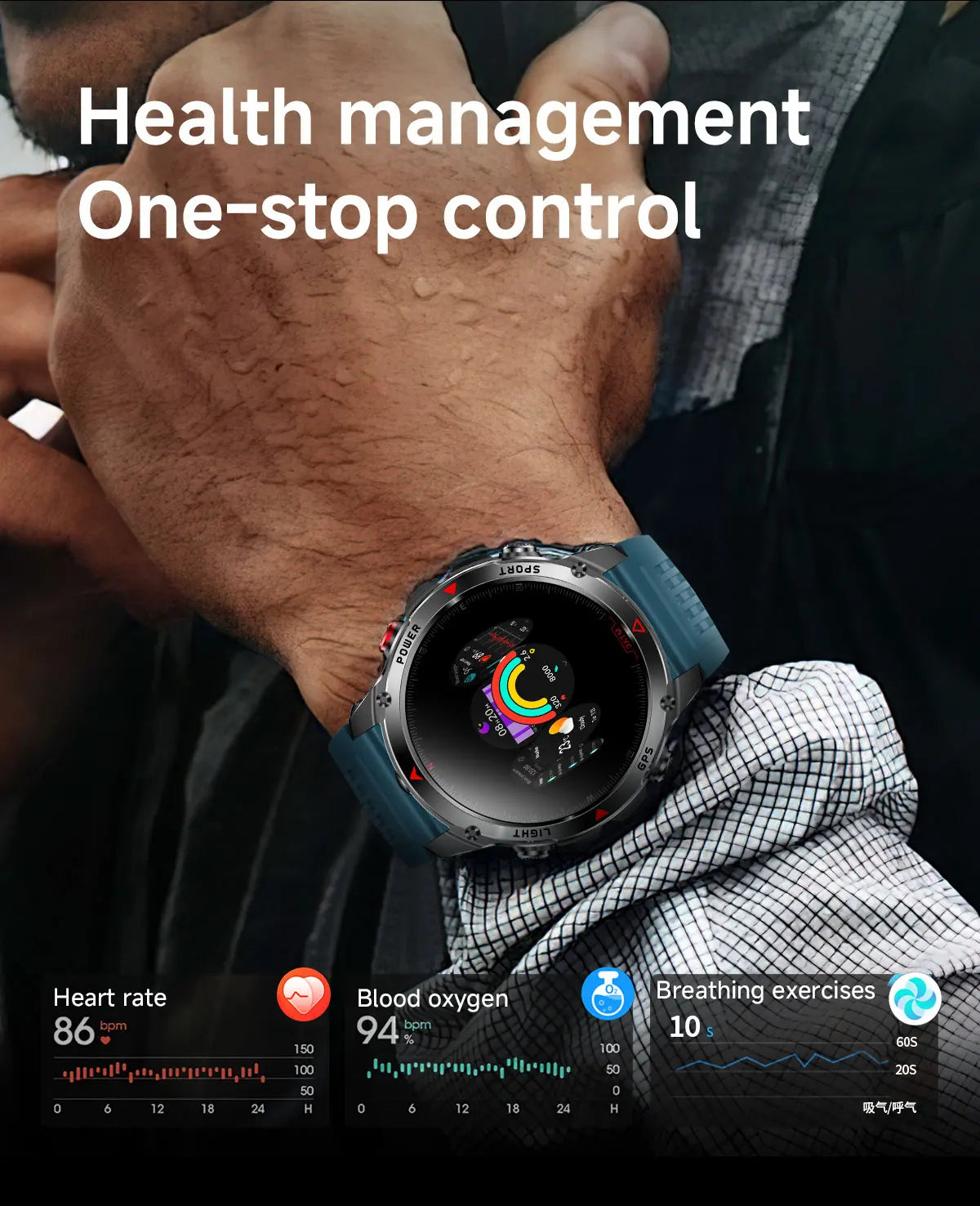 Smart Watch For Men 1.46'' 360*360 HD AMOLED Color Display Voice Call Compass LED Sports Fitness Waterproof Watch Ladies