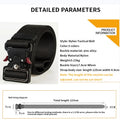 Men's sports belt, made of dark nylon material, with quick release metal buckle, ideal for outdoor and daily use