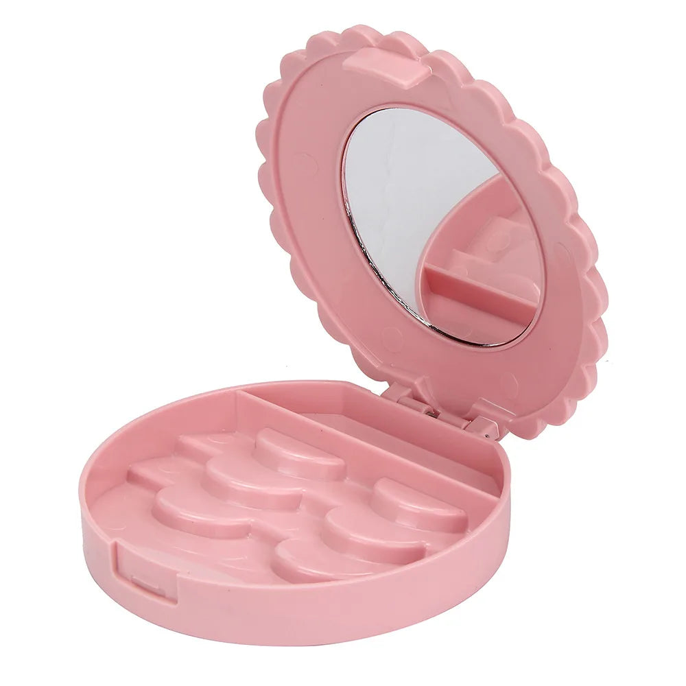Cute Bow Beauty Pink Plastic Lashes Organizer Lashes Container Box False Eyelash Box Makeup Tool