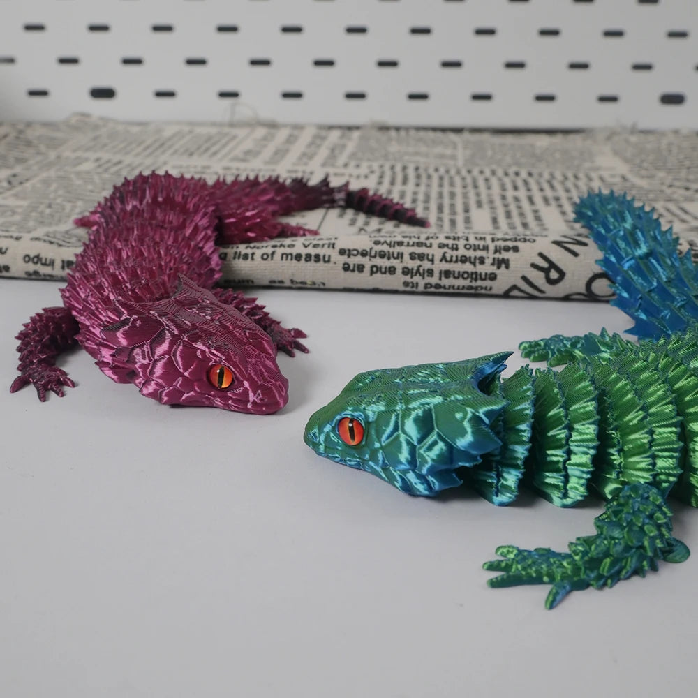 3D Printed Lizard Statue, Flexible 3D Printed Animal, Colorful Figurines Statue, Gifts