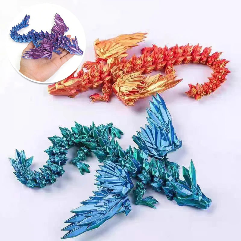 3D Printed Dinosaur Movable Echinosaurus Figurine Dragons Bone Model Desktop Craft Ornament Creative Novelty Gifts for Kids