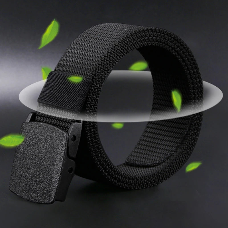 Men's Belt Casual Lightweight Breathable Tactical Outdoor Automatic Buckle Military Training Security Check Male's Canvas Belts