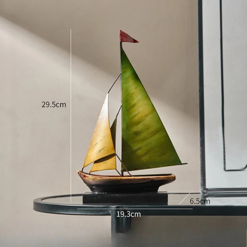 Creative Sailboat Model Ornament, Luxury Decor for Living Room TV Cabinet Bar Office Desk Decoration Home Decoration Accessories