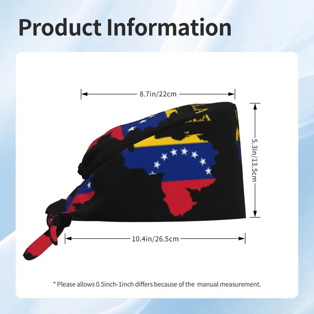 Custom Flour Bread VZLA Venezuelan Working Hat Women Men America VZLA Surgical Hat Scrub Nursing Doctor Surgeon Cap for Dentist