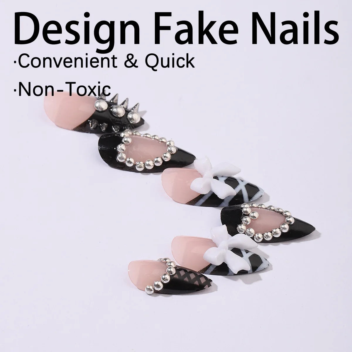 Gothic Bat Press-On Nails | 24pcs Reusable Acrylic | Halloween & Everyday
