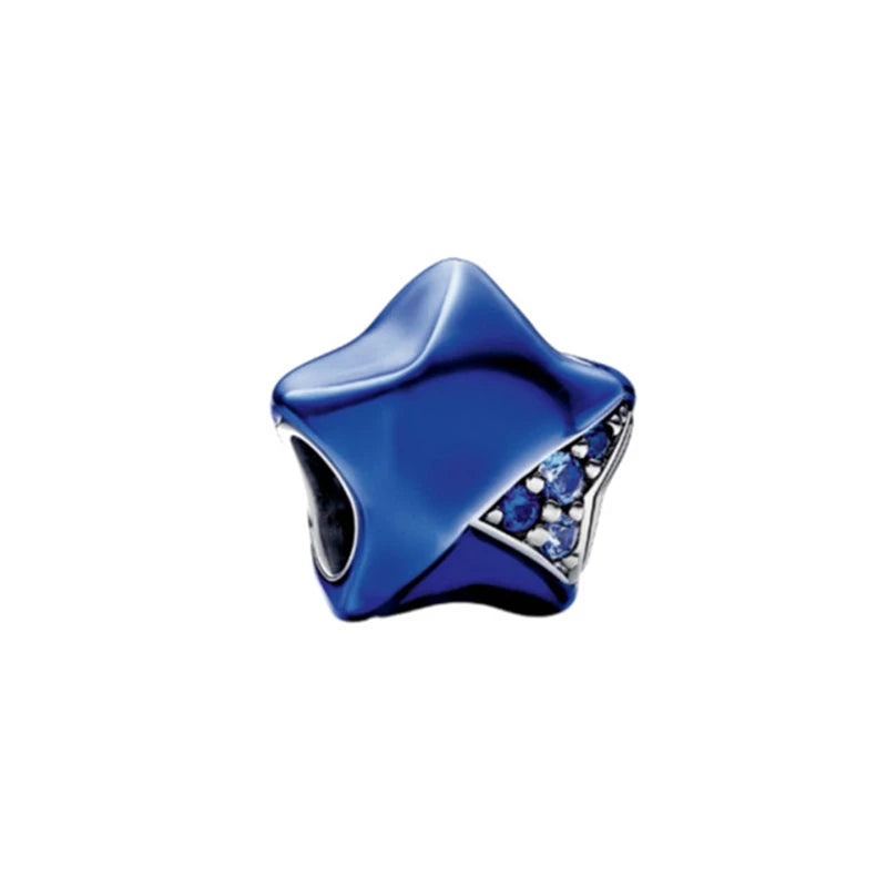 925 Sterling Silver House Star Moon Colorful Heart Pendans Beads Diy Fit Original Pendant Charm Bracelet Necklace Women Jewelry