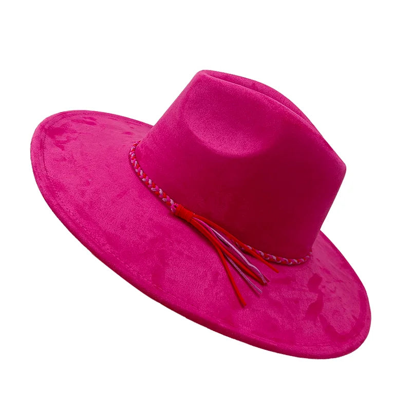Gorras Para Hombres Three styles Suede Hat Water drop hat 9.5cm Wide Brim Fedora Hat Women's Autumn and Winter Felt Jazz Hat