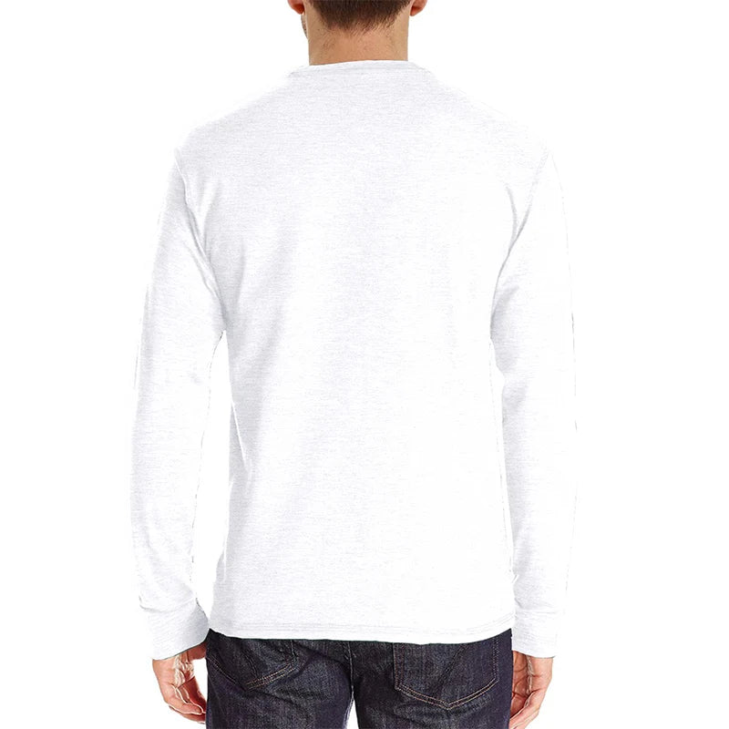 Men Fashion Casual T-Shirts Long Sleeve Tops For Man Soild O Neck Shirts Elastic Gym T Shirt Soccer Tees Streetwear Man Clothing