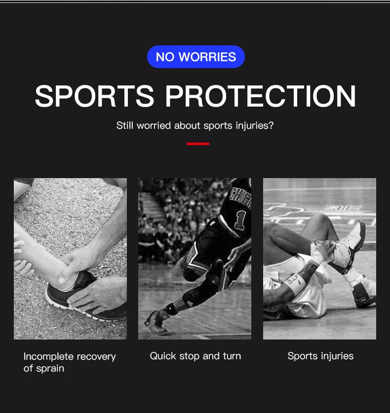 2PC Adjustable Ankle Support Pad Ankle Sleeve Pressure Anti-Spinning Elastic Breathable Support Fitness Sports Safety Prevention