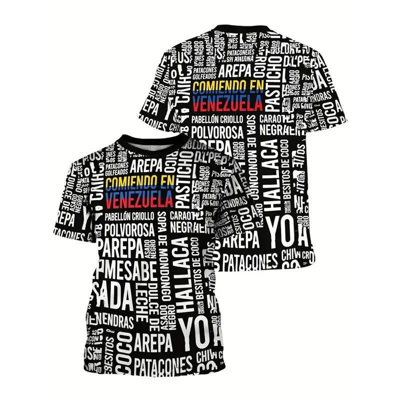 New In Venezuela Flag T Shirt Men Fashion 3d Printed T-shirt Street Oversized Casual Sports Tops Crew Neck Short Sleeve Tees